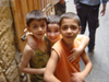 Three Boys in Passage way in the Old Town Area of Saida